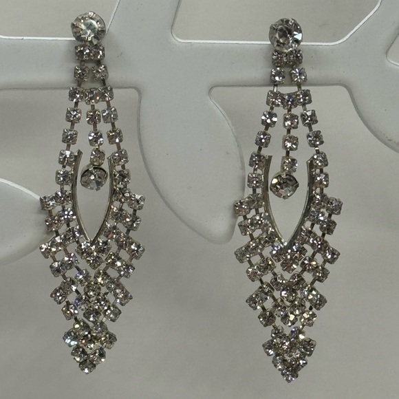 Source Unknown Jewelry - Long rhinestone chandelier earrings